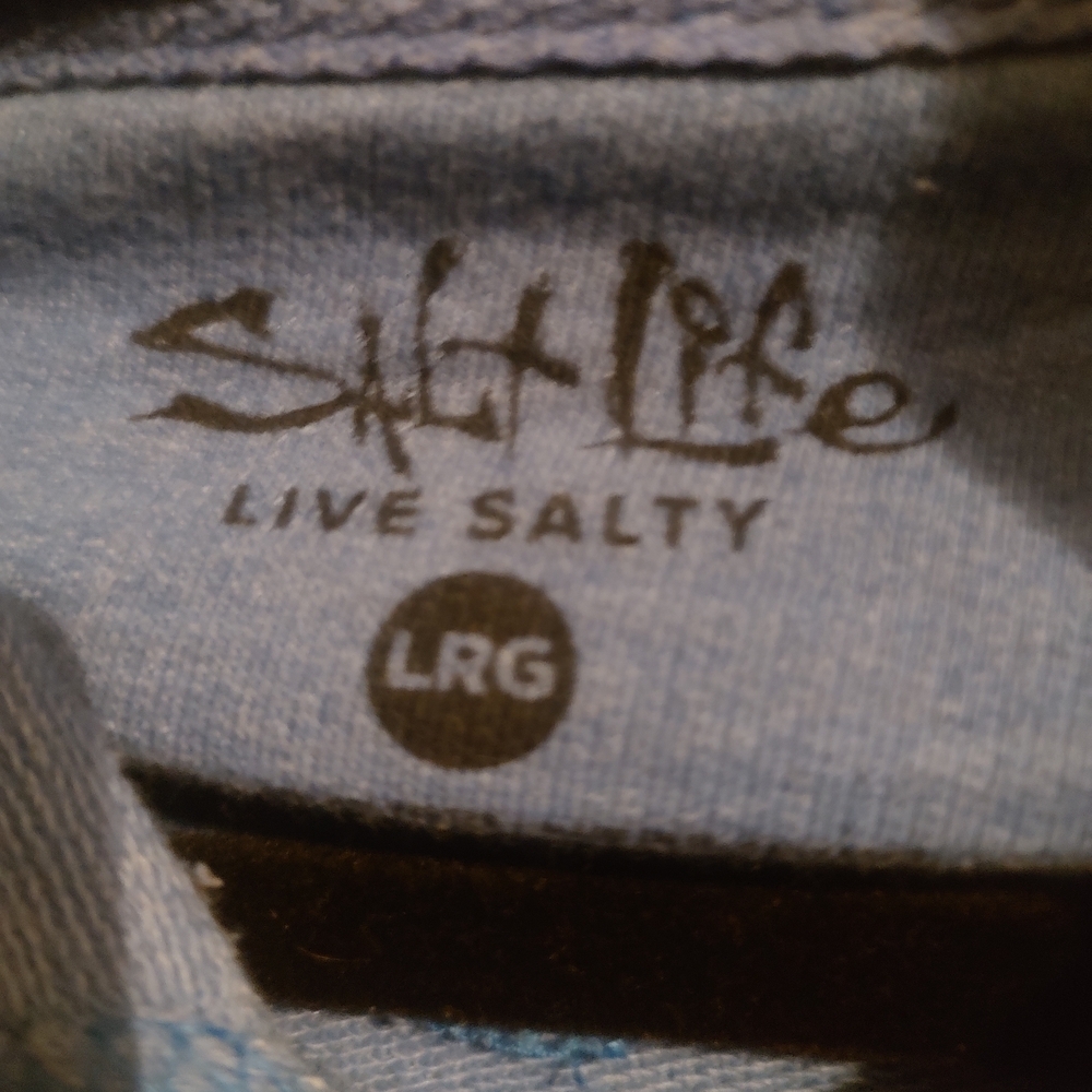 Salt Life Blue Hoodie with Skull Emblem - Picture 5 of 5